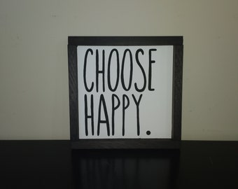 Letrero de madera "Elige la felicidad" / Decoración para el hogar hecha a mano