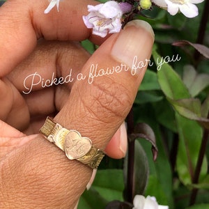 Blonde Mourning Hair Ring with Heart. Monogram JA. 9k Rose gold, Size 9.25, Circa 1910. #RI911