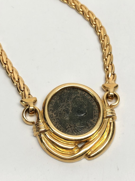 Vintage Mon histoire n/'est pas fini; cabochon verre Bronze Chaîne Collier Pendentif