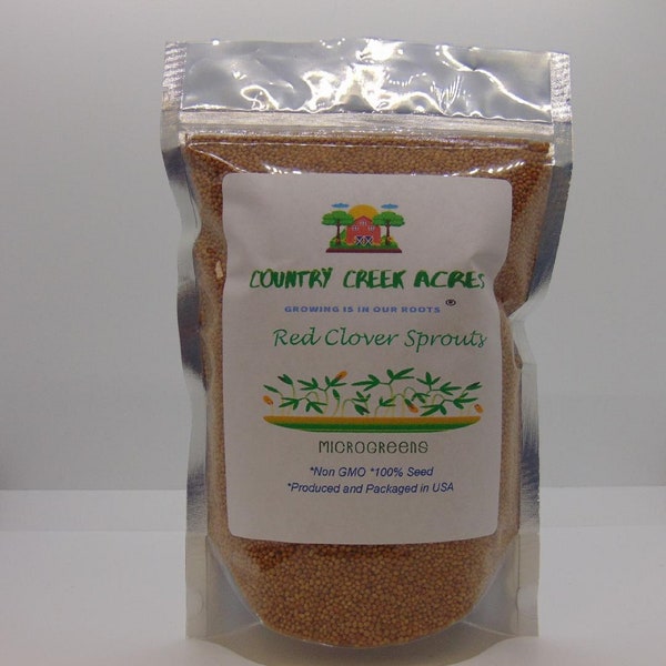 Red Clover Microgreen Sprouting Seeds, Heirloom, NON GMO, Country Creek Acres