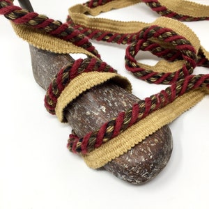 1&quot; Multi-color (Black, Brown, Burgundy, Gold) Twist Cord w/Lip Trim