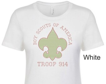 BSA Troop 914 Rhinestone Tee, 3 color or 2 color  Rhinestone design