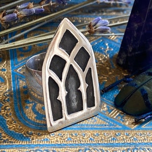 Gothic Cathedral Window Sterling Silver Ring