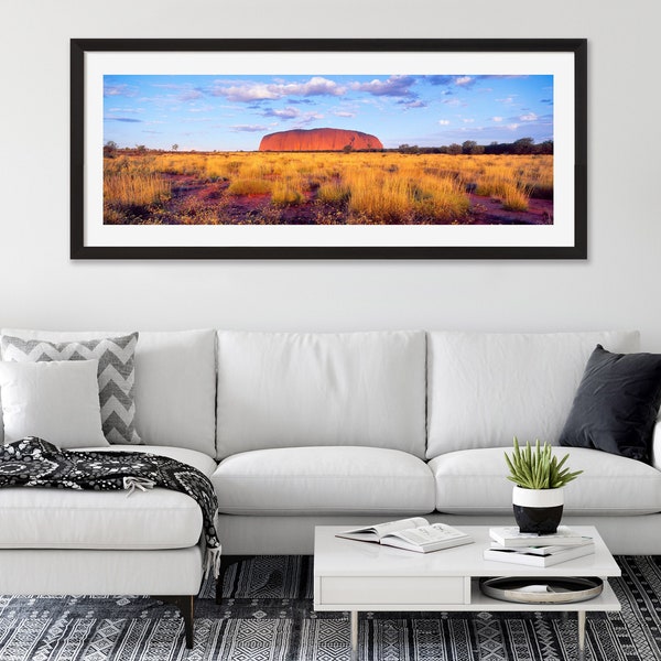 Uluru (Ayres Rock) National Park Professional Panoramic Print, Un-Framed Wall Fine Art, Wall Decor, Photography Large Sizes 18x6 40x13 80x26