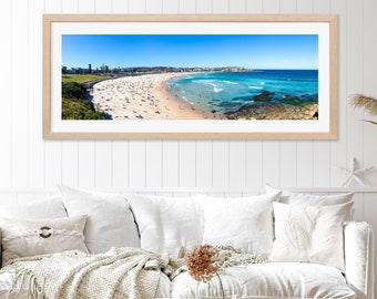 Bondi Beach Daytime, Professional Panoramic Print, Un Framed Wall Art Print, Sydney Summer Wall Decor, Australia Boho Art 18x12 24x16 80x26"