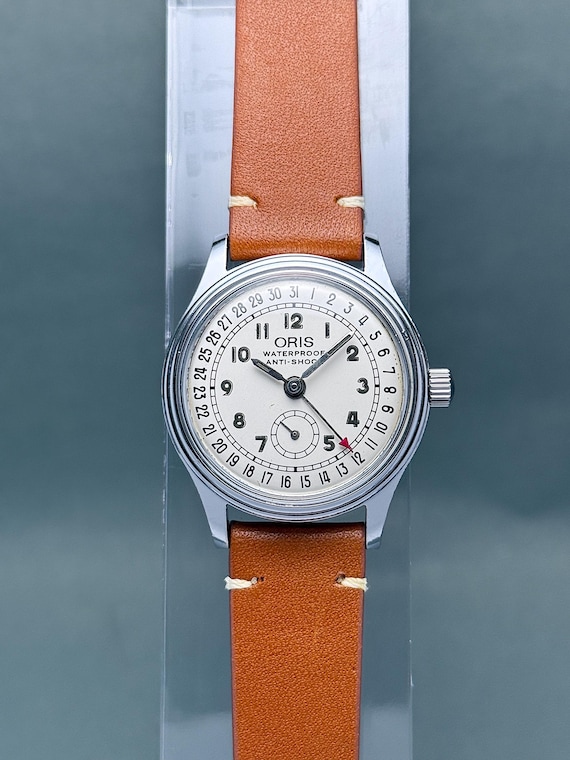 Vintage ORIS pointer date small seconds white dia… - image 1