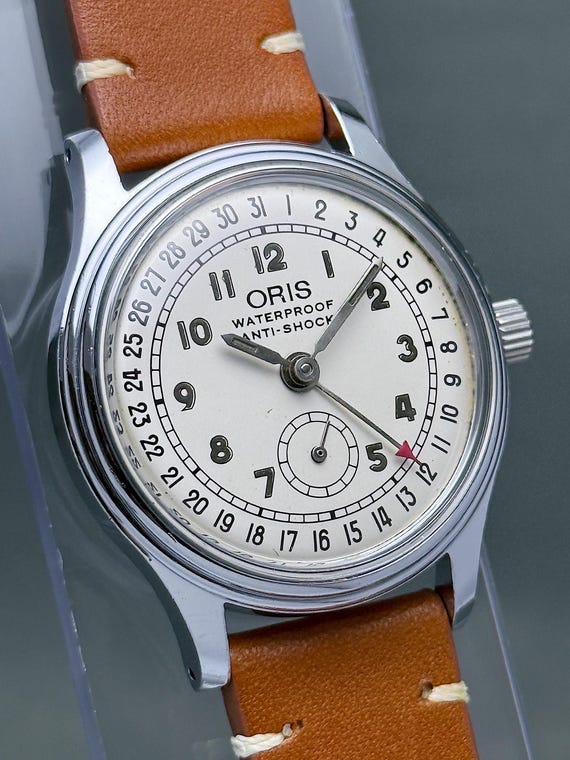 Vintage ORIS pointer date small seconds white dia… - image 5