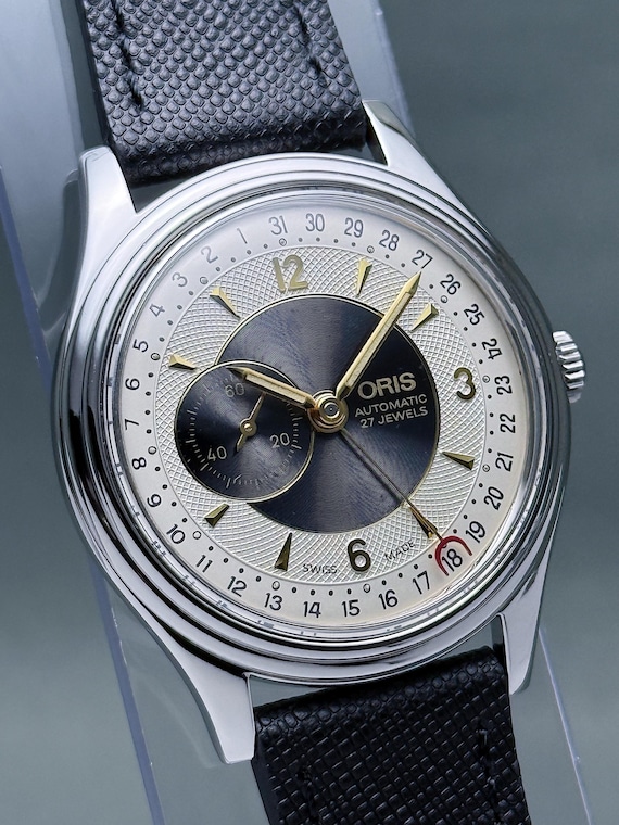 Vintage ORIS Reverse Pointer Date Small Seconds B… - image 7