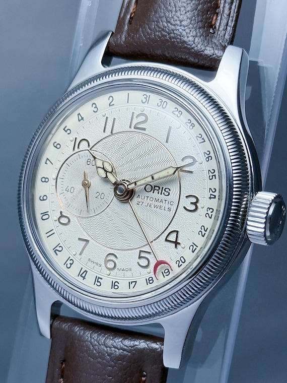 Vintage ORIS BIG Crown Reverse Pointer date Small… - image 3
