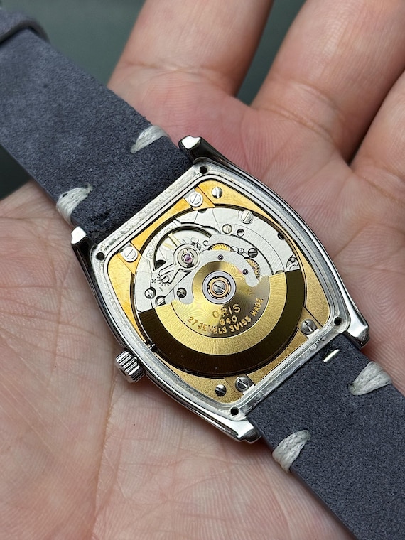 Oris Tonneau Vintage Watch – Guilloché Dial, Reve… - image 14