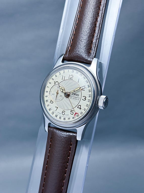 Vintage ORIS BIG Crown Reverse Pointer date Small… - image 2