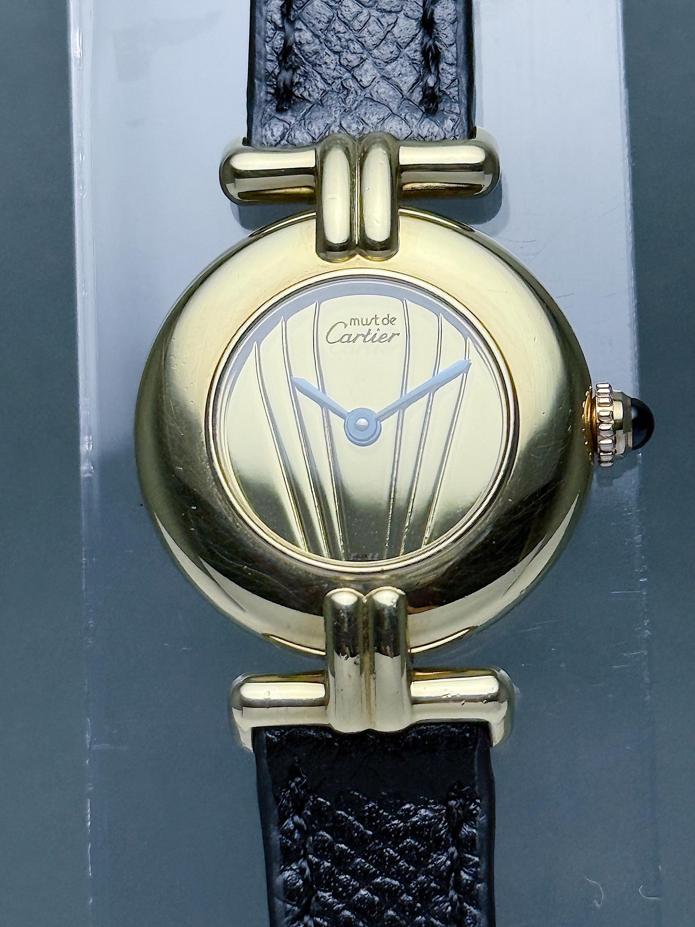 Vintage Cartier Must Colisée Vermeil Watch – Art Deco Fan Dial