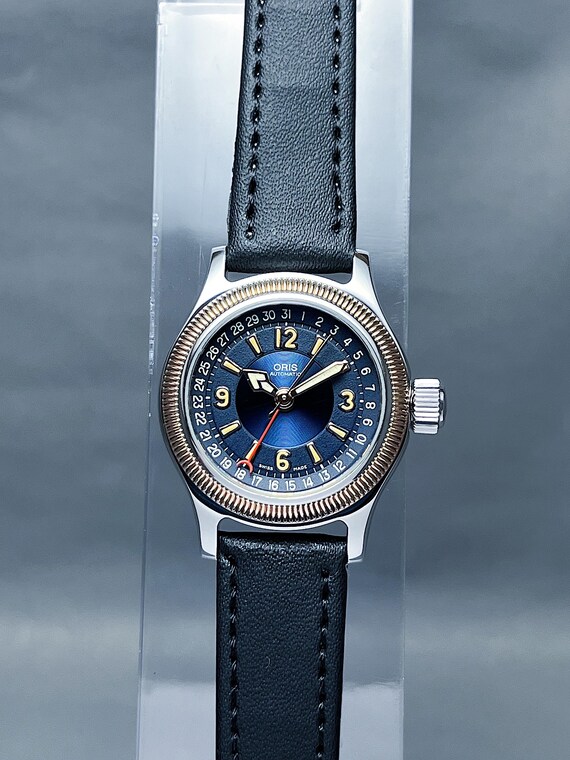 Vintage ORIS Big Crown Reverse Pointer Date Blue Sunburst 29 Mm Etsy Canada
