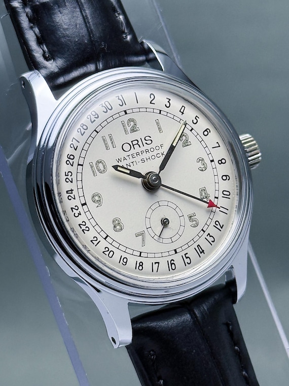 Vintage ORIS pointer date small seconds white dia… - image 5