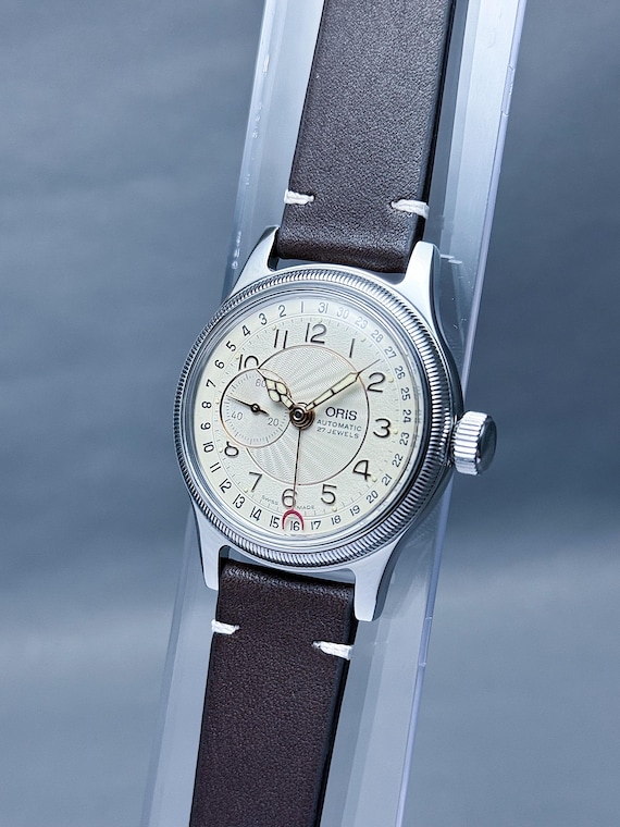 Vintage ORIS BIG Crown Reverse Pointer date Small… - image 2