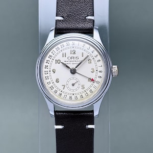Vintage ORIS Zeigerdatum kleine Sekunde weißes Zifferblatt 32 mm