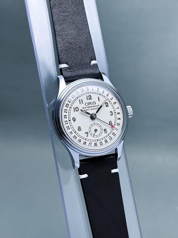 Vintage ORIS pointer date small seconds white dia… - image 3