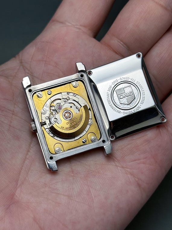 Vintage Oris Pointer Date Moon Phase Watch Tank, … - image 10