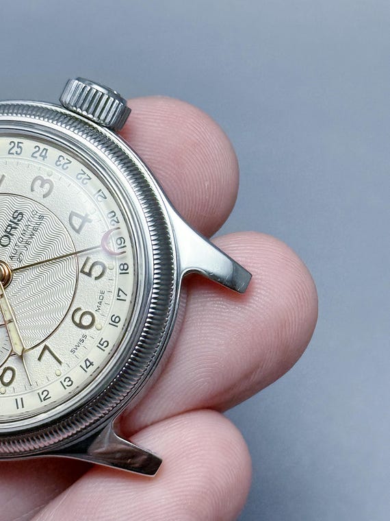 Vintage ORIS BIG Crown Reverse Pointer date Small… - image 8