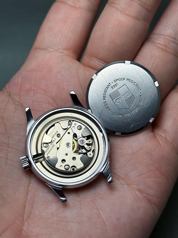 Vintage ORIS pointer date small seconds white dia… - image 9