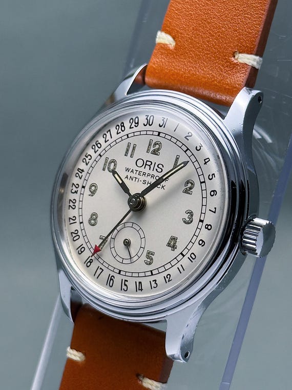 Vintage ORIS pointer date small seconds white dia… - image 6