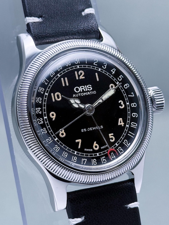 Vintage ORIS Big Crown Pointer Date: Gloss Black … - image 5