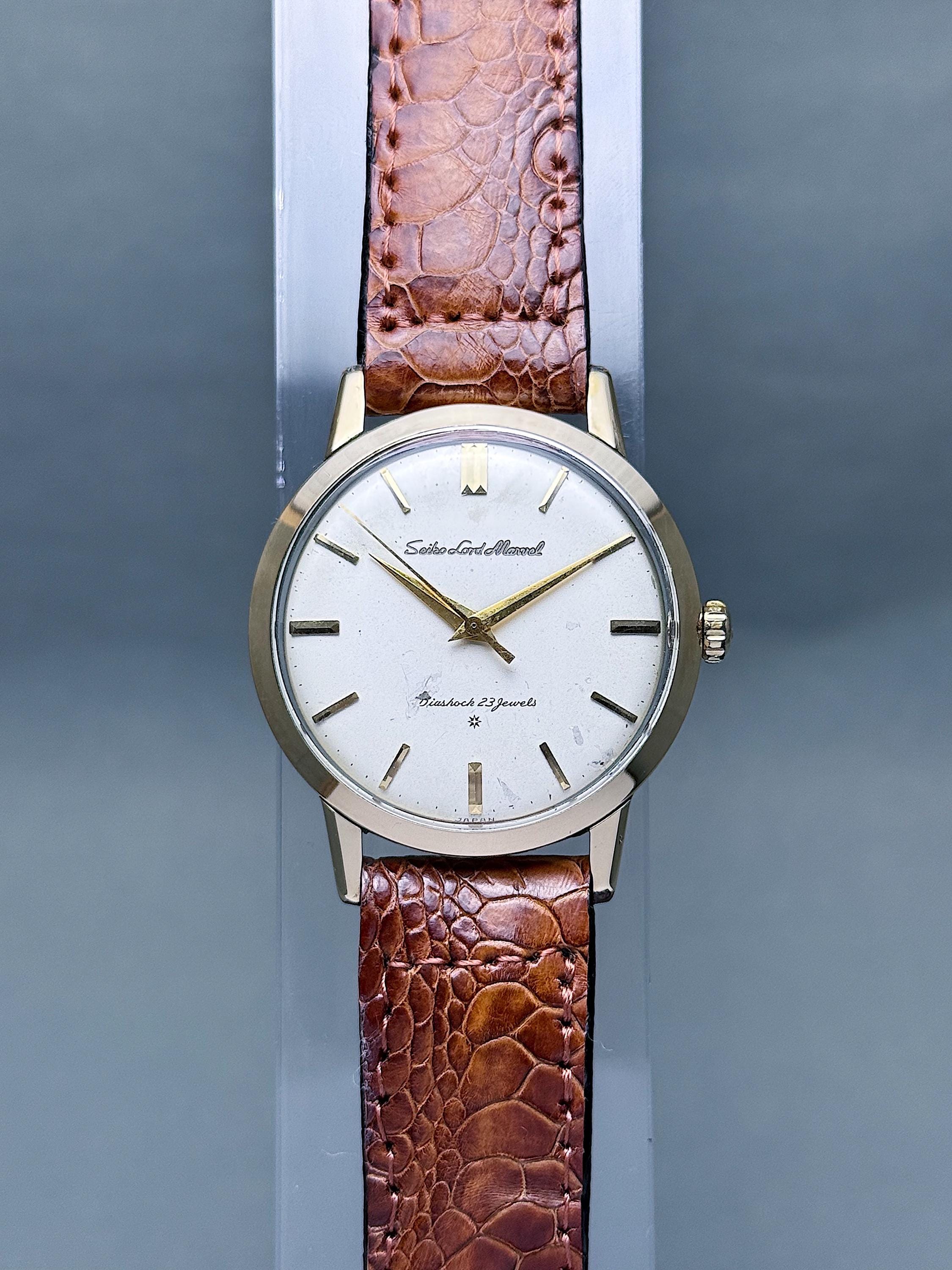 Seiko Lord Marvel 手巻き時計 23ジュエル JA-2233| セイコー ロードマーベル 23石 初期型 彫り文字盤 金