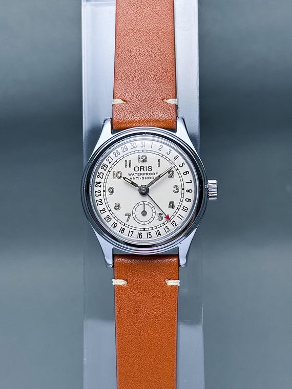 Vintage ORIS pointer date small seconds white dia… - image 1