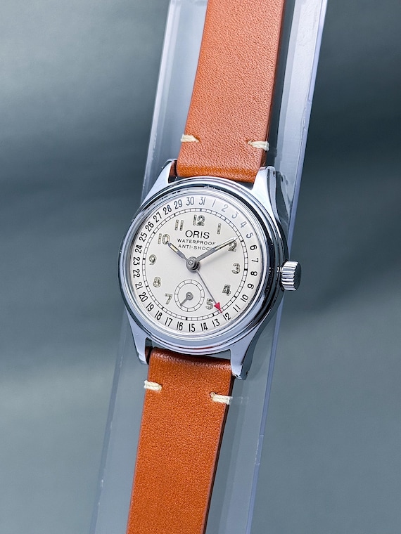 Vintage ORIS pointer date small seconds white dia… - image 2
