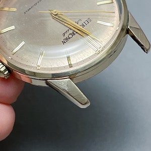 Vintage Seiko Crown Special 18K solid gold indices Special Dial SD 14K gold filled case image 8