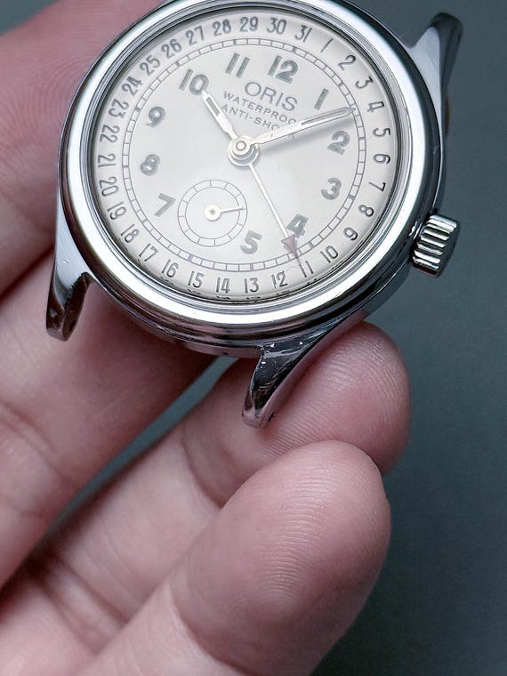 Vintage ORIS pointer date small seconds white dia… - image 9