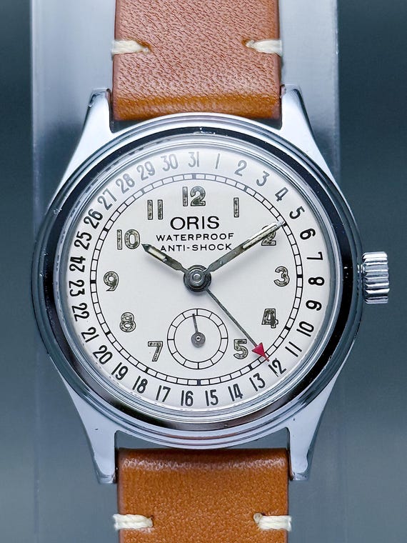 Vintage ORIS pointer date small seconds white dia… - image 4