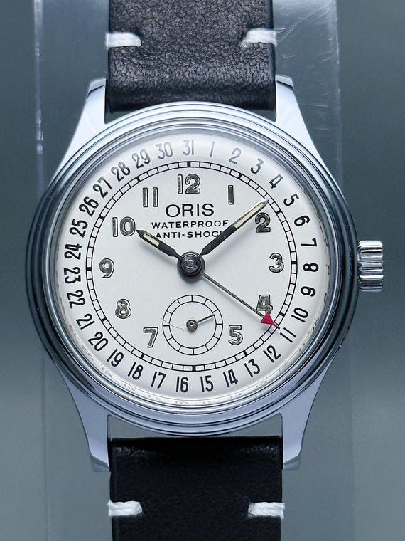 Vintage ORIS pointer date small seconds white dia… - image 5