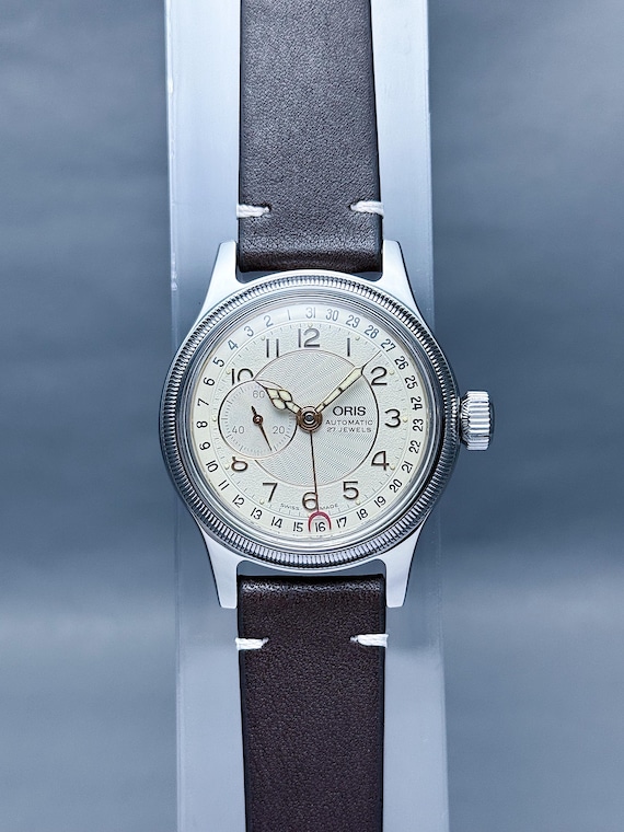 Vintage ORIS BIG Crown Reverse Pointer date Small… - image 1