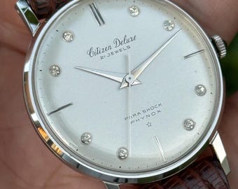 Unworn Citizen Deluxe Para Shock Phynox Crystal Indices Vintage - Etsy