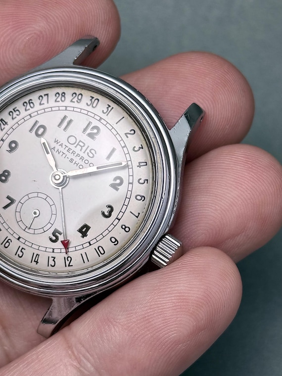 Vintage ORIS pointer date small seconds white dia… - image 12