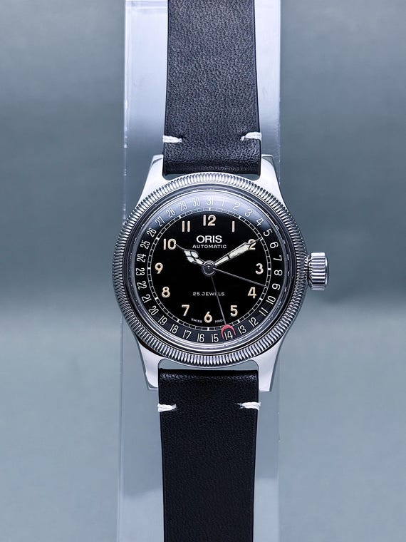 Vintage ORIS Big Crown Pointer Date: Gloss Black … - image 1