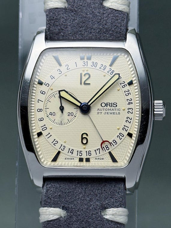 Oris Tonneau Vintage Watch – Guilloché Dial, Reve… - image 5