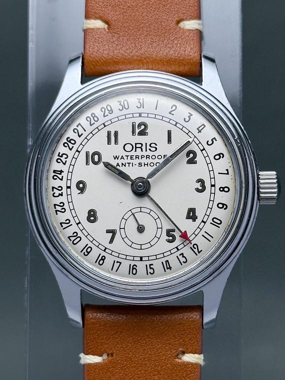 Vintage ORIS pointer date small seconds white dia… - image 6
