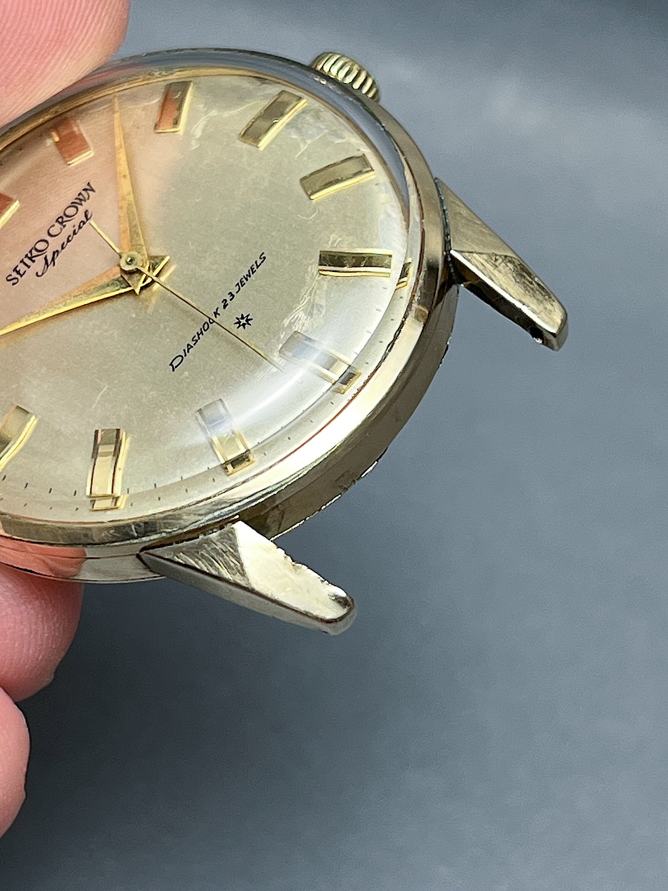 Vintage Seiko Crown Special 18K Solid Gold Indices Special