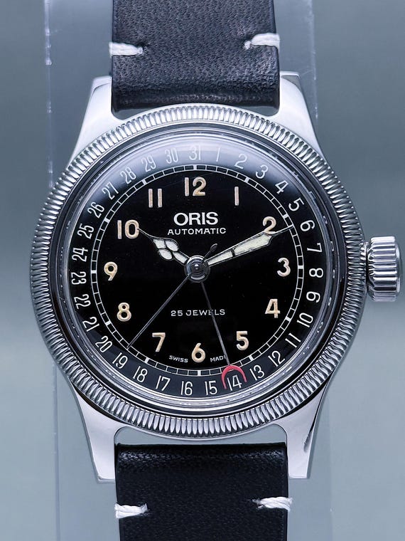 Vintage ORIS Big Crown Pointer Date: Gloss Black … - image 6