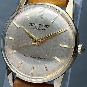 Vintage Seiko Crown Special 18K solid gold indices Special Dial SD 14K gold filled case image 4
