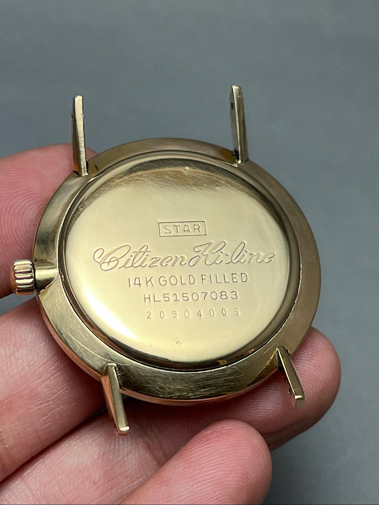 Vintage Citizen Hi-line Check Dial 14K Gold Filled - Etsy