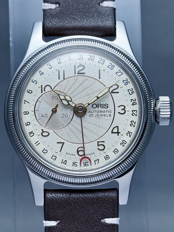 Vintage ORIS BIG Crown Reverse Pointer date Small… - image 5