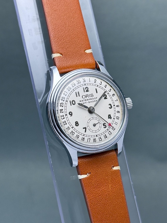 Vintage ORIS pointer date small seconds white dia… - image 3