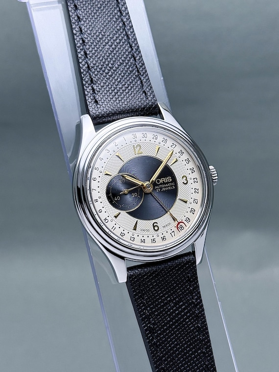 Vintage ORIS Reverse Pointer Date Small Seconds B… - image 3