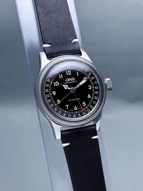 Vintage ORIS Big Crown Pointer Date: Gloss Black … - image 4