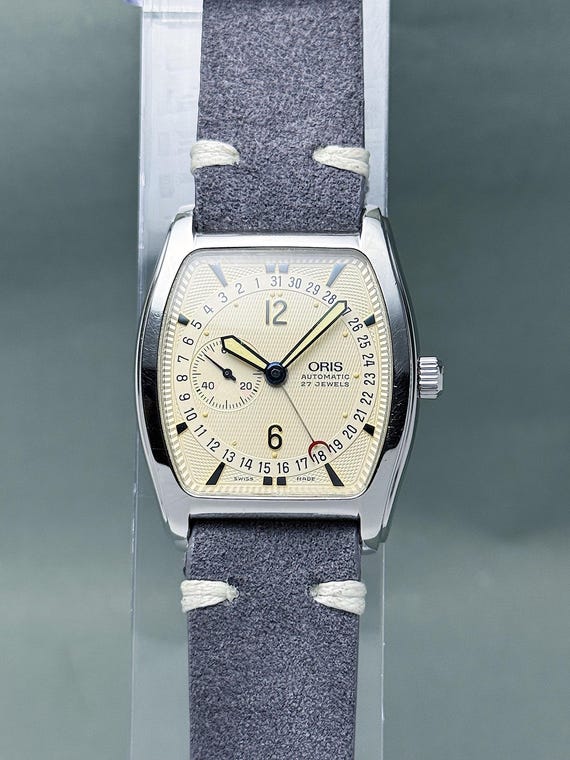 Oris Tonneau Vintage Watch – Guilloché Dial, Reve… - image 1