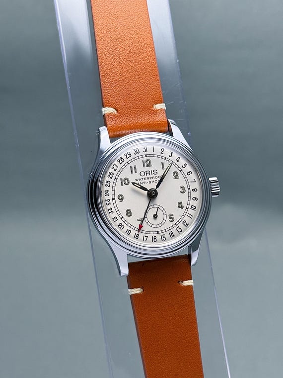 Vintage ORIS pointer date small seconds white dia… - image 2