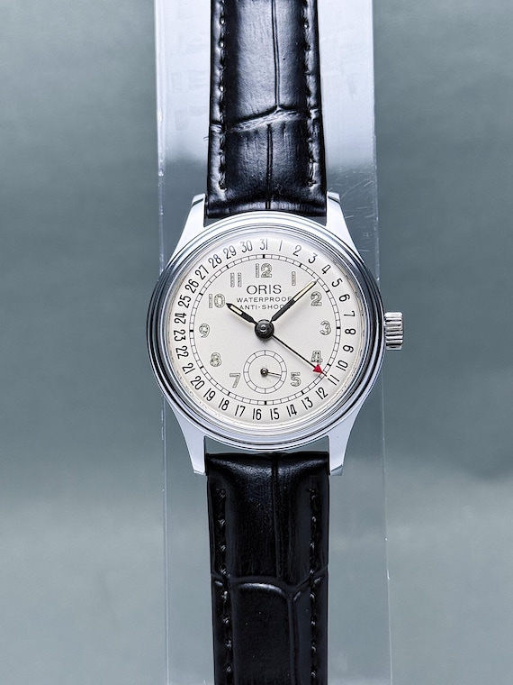 Vintage ORIS pointer date small seconds white dia… - image 1